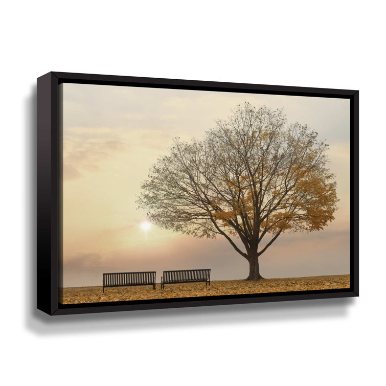 Ebern Designs Golden Riverfront Sunrise Framed On Canvas Print Wayfair